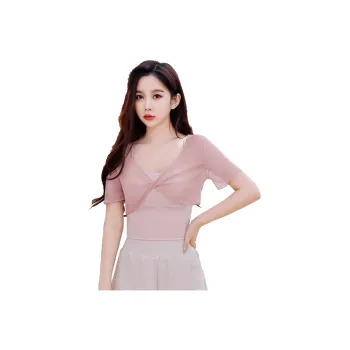 Barbie Yoga T Shirt Women's Bean Pink[Outerwear+Camisole Fixed Integrated Cup]