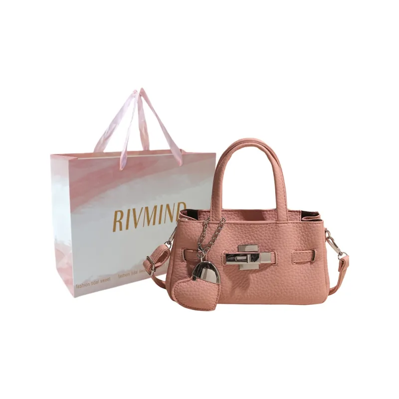 RIVMIND PU Handbag Women's Beige/Pink/Khaki/Black/Gray-4