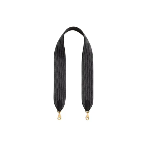 HERMES Cordage Canvas With Swift Calfskin Bag Strap Women's Black & Dusty Gray