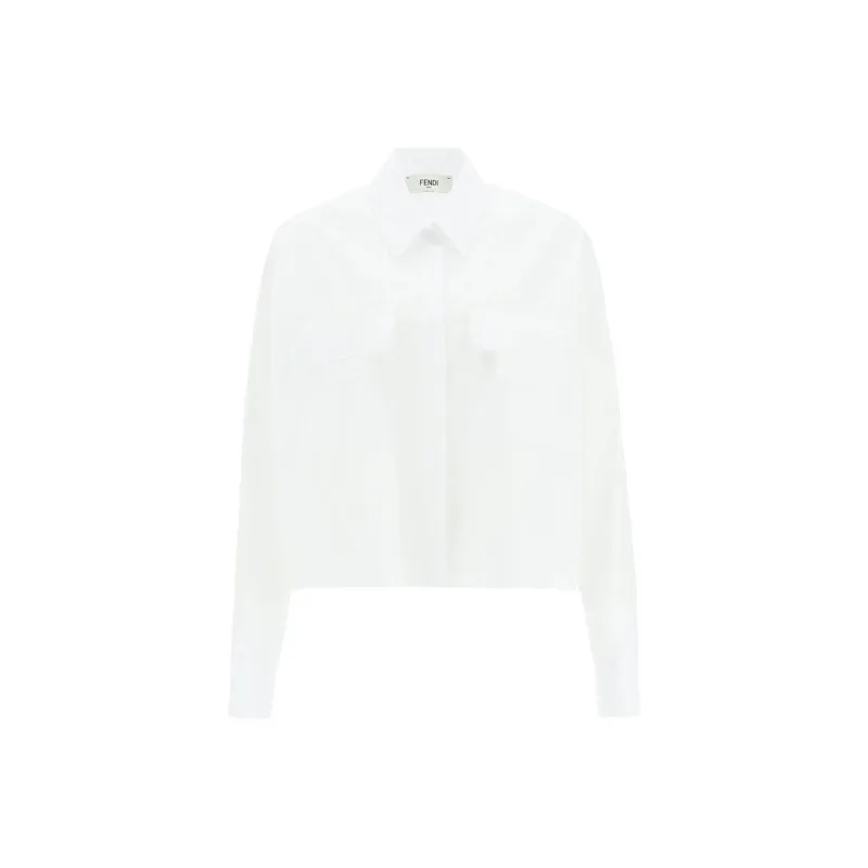 FENDI Crop Tops Women's White-0