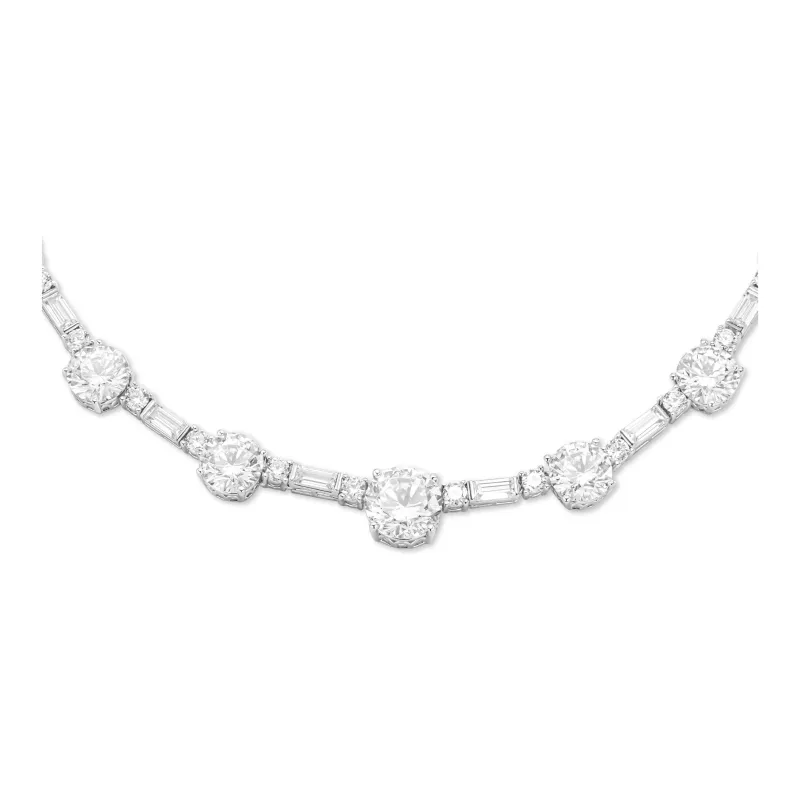 GAONAS Pendant Chain All 925 Sterling Silver With Synthetic Zircon Necklaces Women's-1