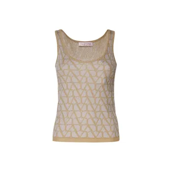Valentino Toile Iconographe Jacquard Straight Hem Tank Top