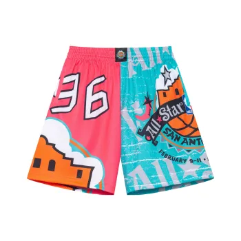Mitchell Ness Sports Shorts Men Panelled Pink Color