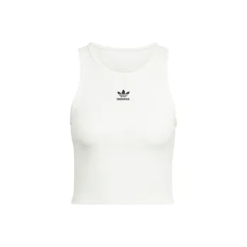 Adidas Logo-embroidered Ribbed Tank Top
