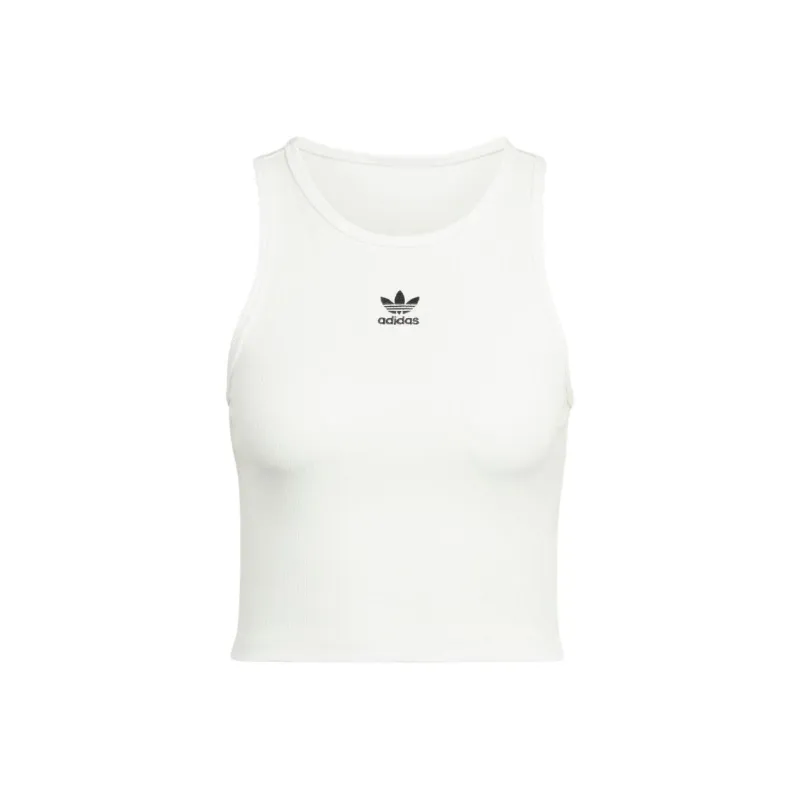 Adidas Logo-embroidered Ribbed Tank Top-0