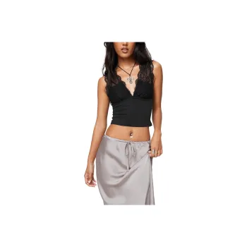 PRINCESS POLLY TYPHA TOP Tank Tops Women's BLACK/Black