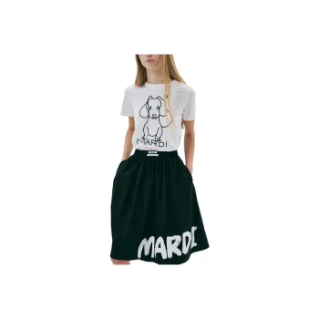 MARDI MERCREDI T Shirt Women's Ivory Black Korean Style