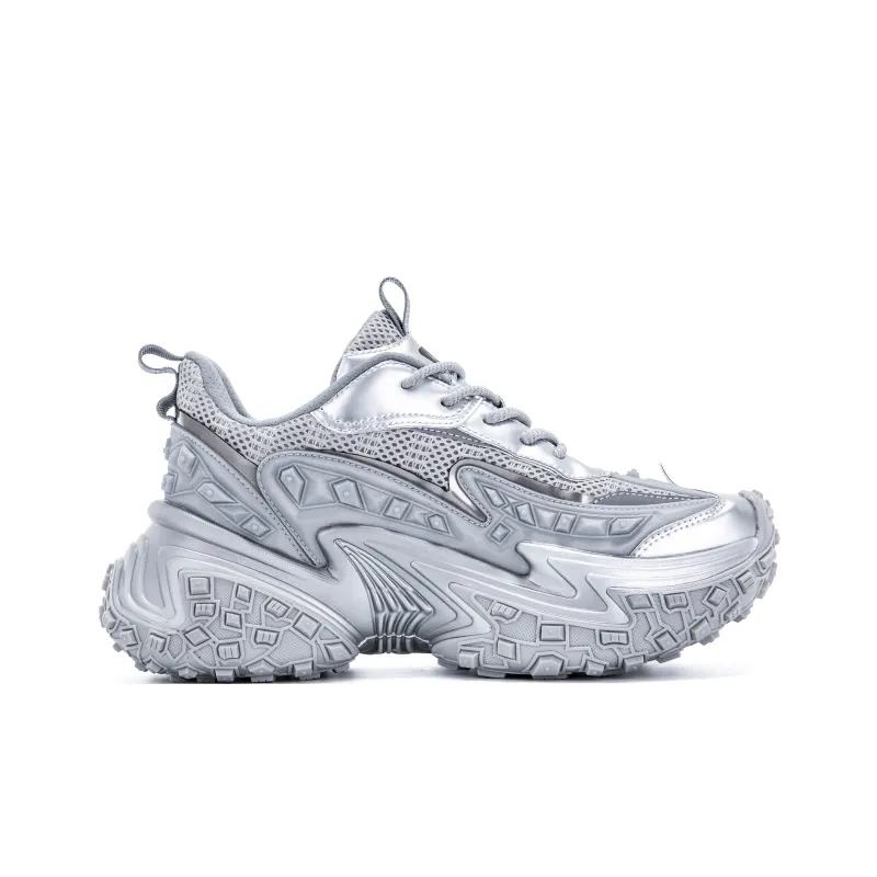 KUX Cushioning, Slip Resistant, Abrasion Resistant, Breathable, Height Increasing Low Top Chunky Sneakers Unisex-1