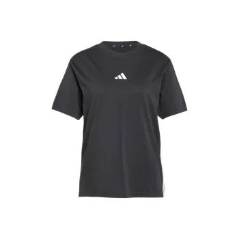 Adidas Women's Essentials 3 Stripes Cotton T Shirt Black/White