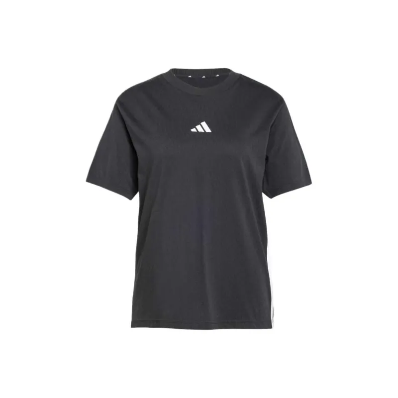 Adidas Women's Essentials 3 Stripes Cotton T Shirt Black/White-0