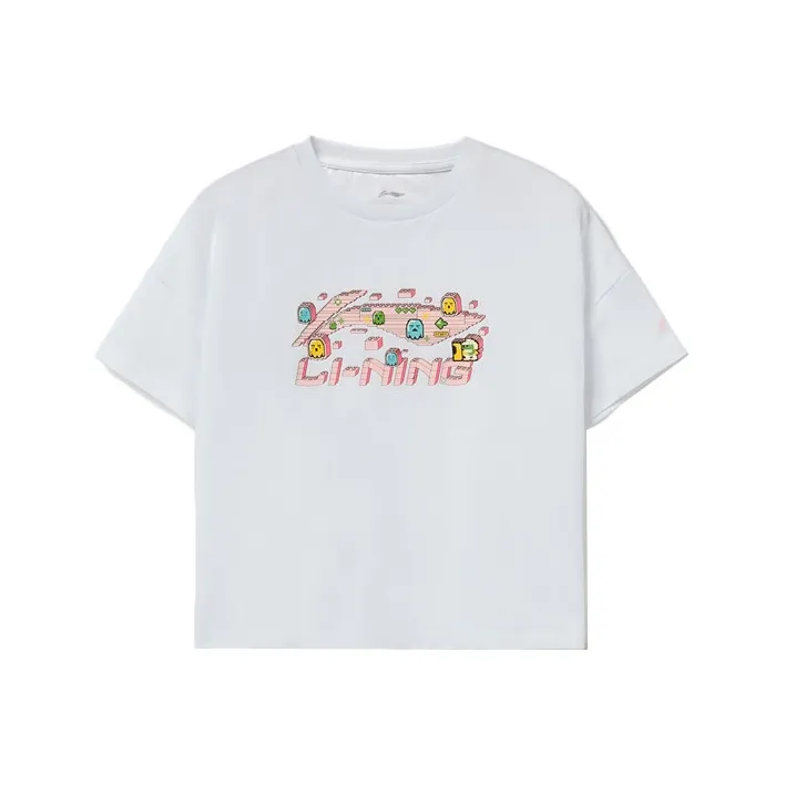 LiNing Drop Shoulder Sleeve T Shirt Women's White-0