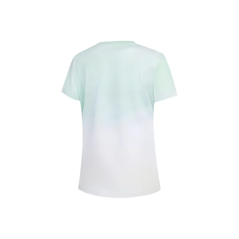 QIAODAN Sports Life Collection T Shirt Women's Aqua Print-1
