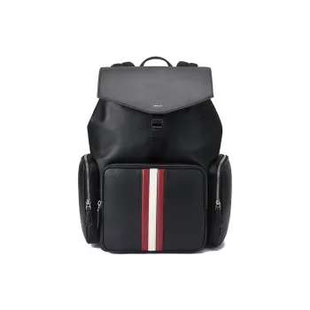 BALLY Cow Leather With Fabric Backpack Men's Black