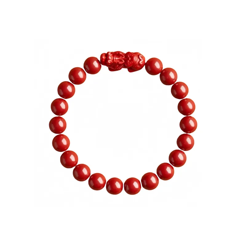 Stone On The Line Reconstructed Cinnabar Jade Bracelets Unisex-15