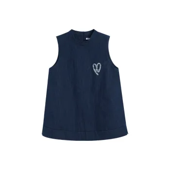 AMAZING SONG Tank Tops Women's Denim Blue