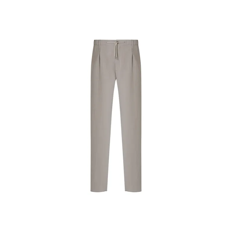 GIORGIO ARMANI Single pleat Linen canvas Trousers-0
