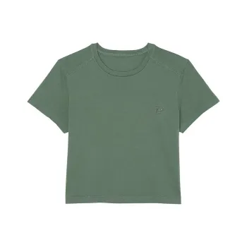 Victoria's Secret PINKHERITAGE COTTON CROPPED TEE/The Sun Graphic T Shirt Women's Green