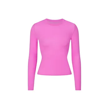SKIMS FITS EVERYBODY LONG SLEEVE T-SHIRT T-Shirt Women's NEON ORCHID/Neon Orchid