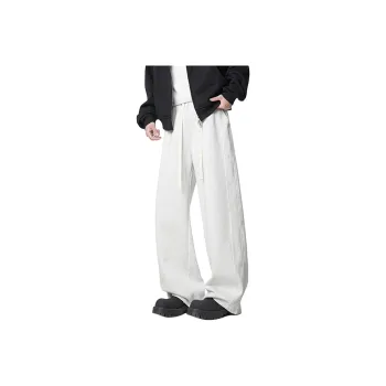 REXSHION Casual Pants Unisex White Heather Gray