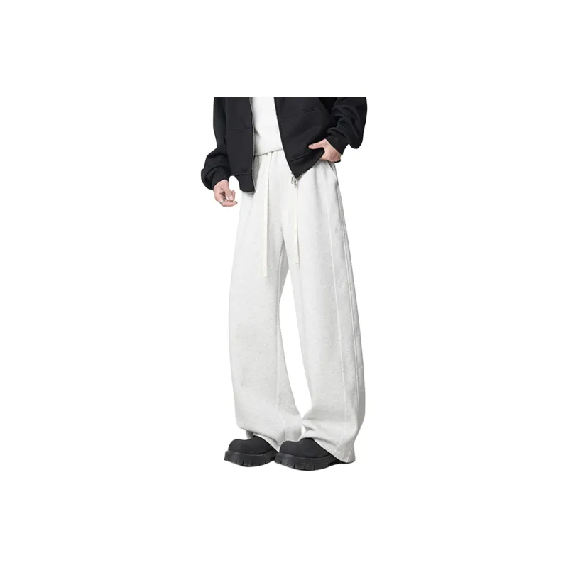 REXSHION Casual Pants Unisex White Heather Gray-0