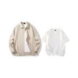 Clothing Set (Khaki Shirt+White Short-Sleeved Shirt)