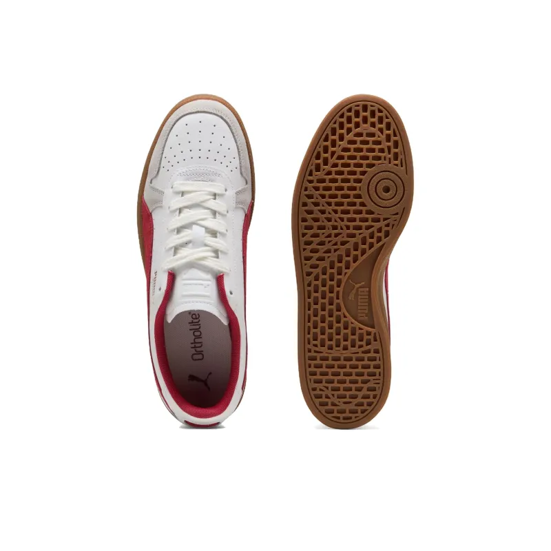 PUMA Indoor OG Anti Slip Wear Resistant Low Top Training Shoes Unisex White Red-3