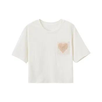 XIANGYING T Shirt Women's Beige