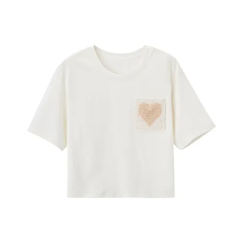 XIANGYING T Shirt Women's Beige