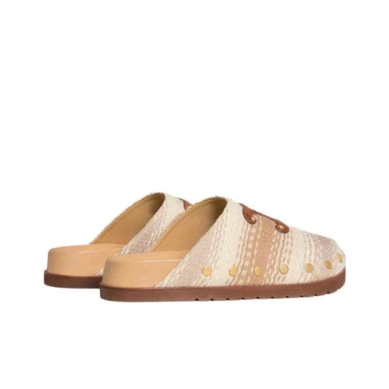 CELINE Closed Toe Slippers Women's Tan-3