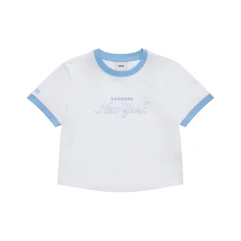 MLB Preppy Style Collection New York Yankees SS25 T Shirt Women's Ecru