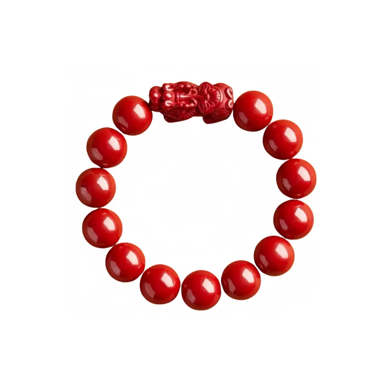 Stone On The Line Reconstructed Cinnabar Jade Bracelets Unisex-21