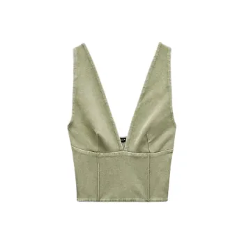 ZARA Tank Tops Women's Green