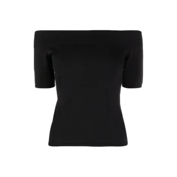 Alexander McQueen Off Shoulder Short Sleeved Top