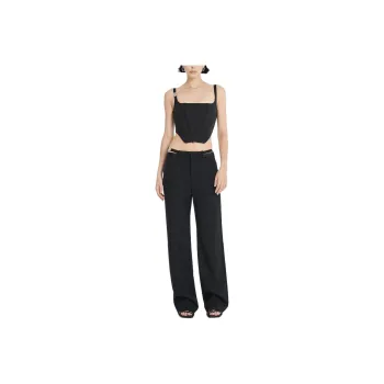 DION LEE LINGERIE TAG PANT Casual Pants Unisex BLACK/Black