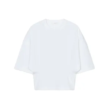 ZARA Drop Shoulder Sleeve T Shirt Women's White