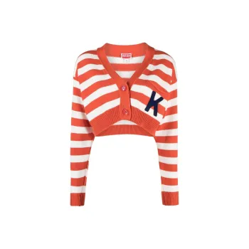 KENZO Striped Cropped Cardigan