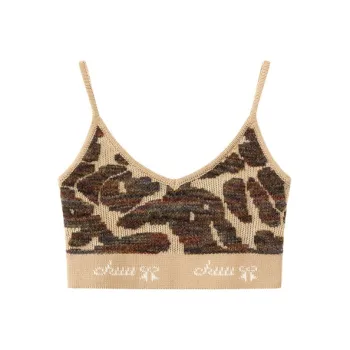 CHUU Tank Tops Women's Leopard Print Coffee