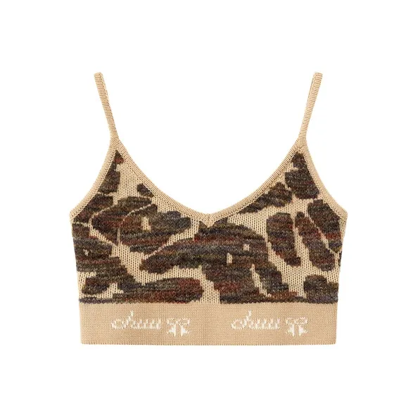CHUU Tank Tops Women's Leopard Print Coffee-0