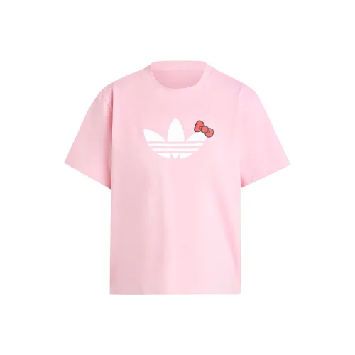 adidas originals X Hello Kitty Trefoil Square Corner T shirt Pink