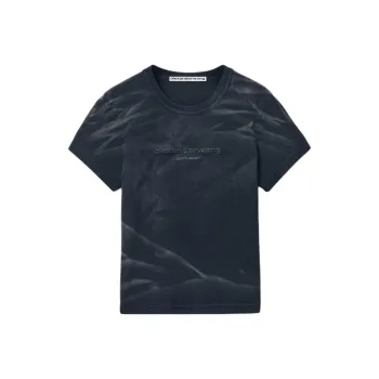 Alexander Wang Crease Wash Shrunken Jersey Tee Washed Black
