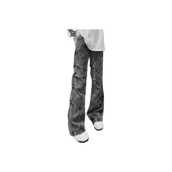 Menglaini Jeans Unisex Black[Extended Length]