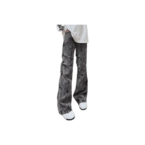 Menglaini Jeans Unisex Black[Extended Length]