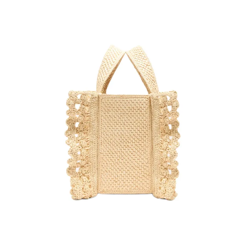 LOEWE Font Tote Plant Material Tote Bag, Shopping Bag, Shoulder Bag, Crossbody Bag, Handbag Trumpets Women's Natural-3