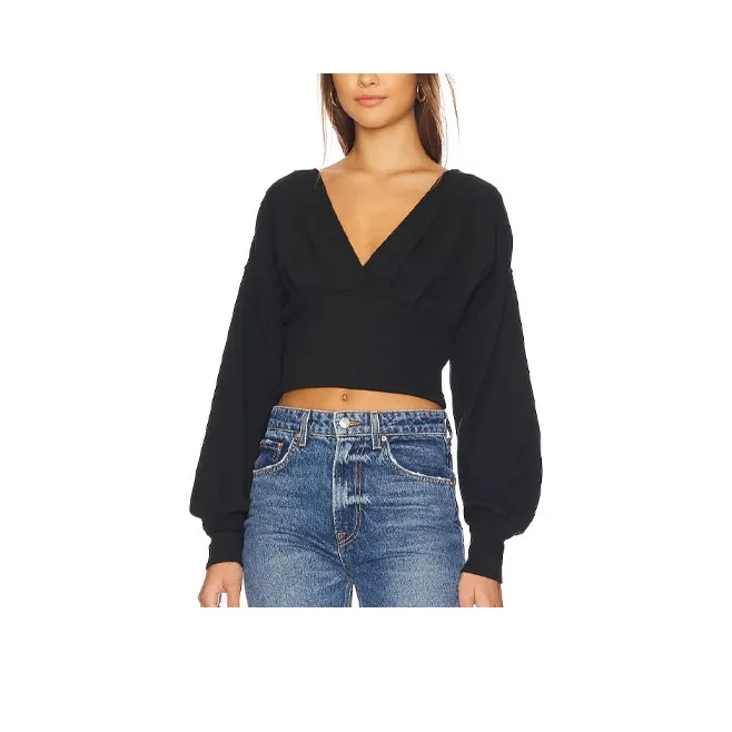FREE PEOPLE Crop Tops Women's Black-0