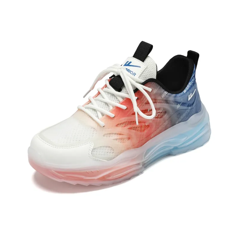 WARRIOR Chunky Sneakers Men Low Top White/Red/Blue/Black/White/Light Blue-4