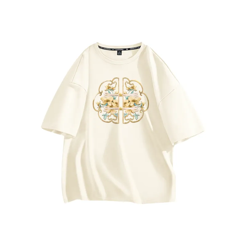 Cotton Drop Shoulder Sleeve T Shirt Women's-21