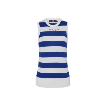 KARL LAGERFELD SS23 Tank Top Women's Blue White