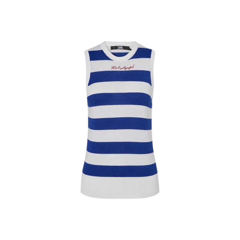 KARL LAGERFELD SS23 Tank Top Women's Blue White-0