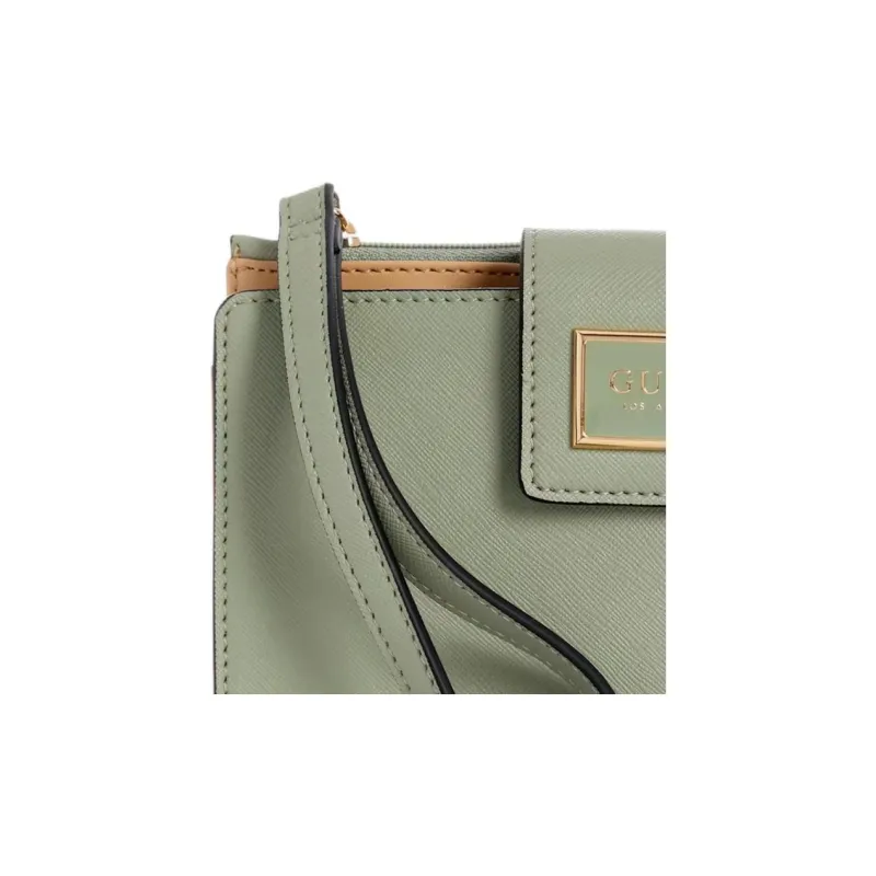 GUESS Artificial Leather Cell Phone Pouch Storage Bag Unisex Light Green-3