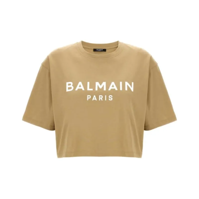 BALMAIN Logo Printed Round Neck T-Shirt-0